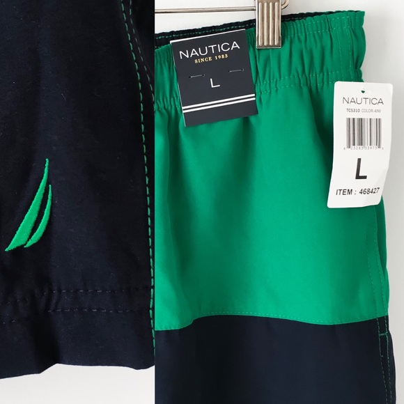 NEW Nautica Volley Swim Colorblock Shorts - Picture 3 of 8